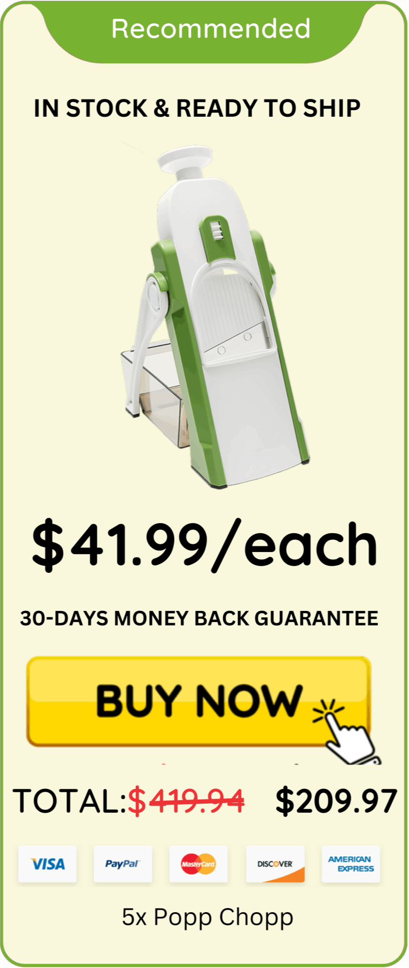 Popp Chopp Package price