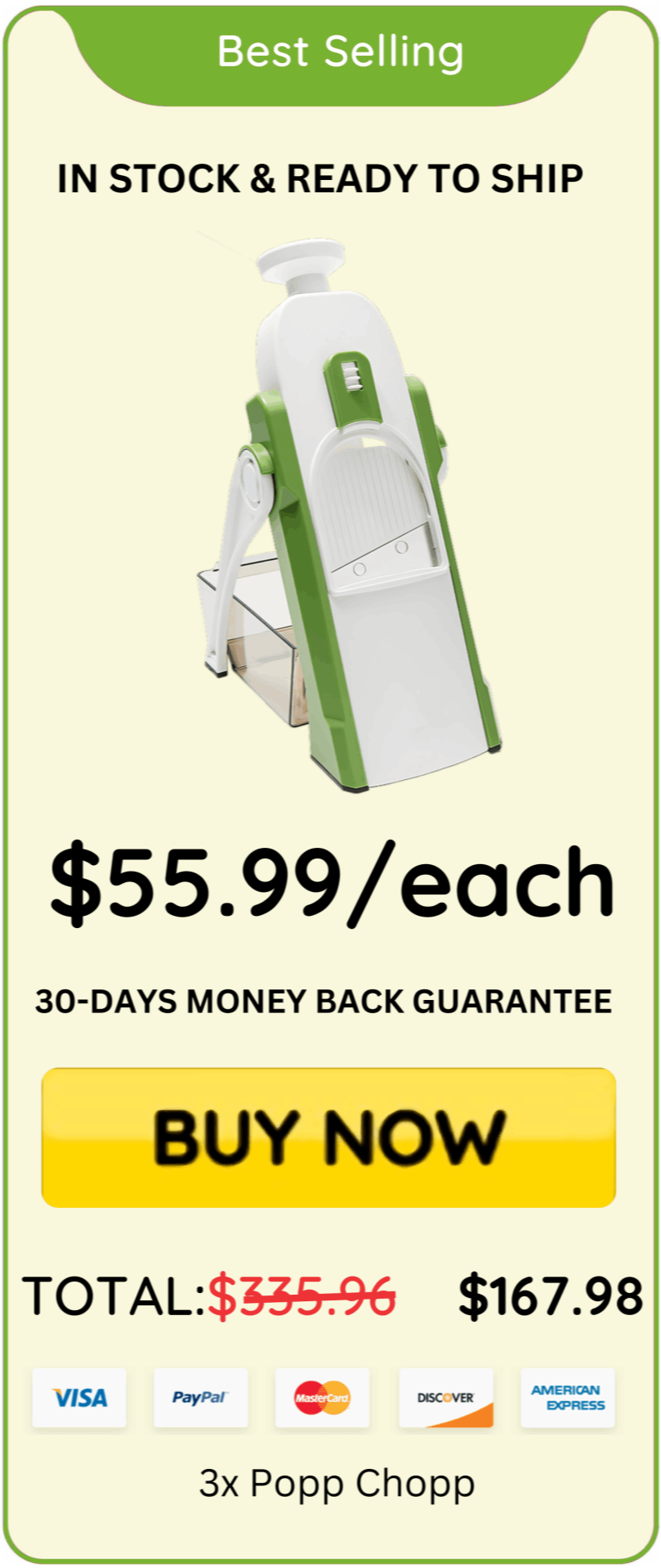 Popp Chopp offer price